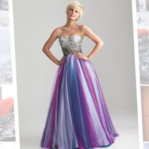 Multicolor ball gown prom dress